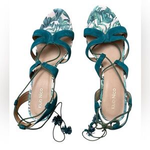 Klub Nico Teal Strappy Heels